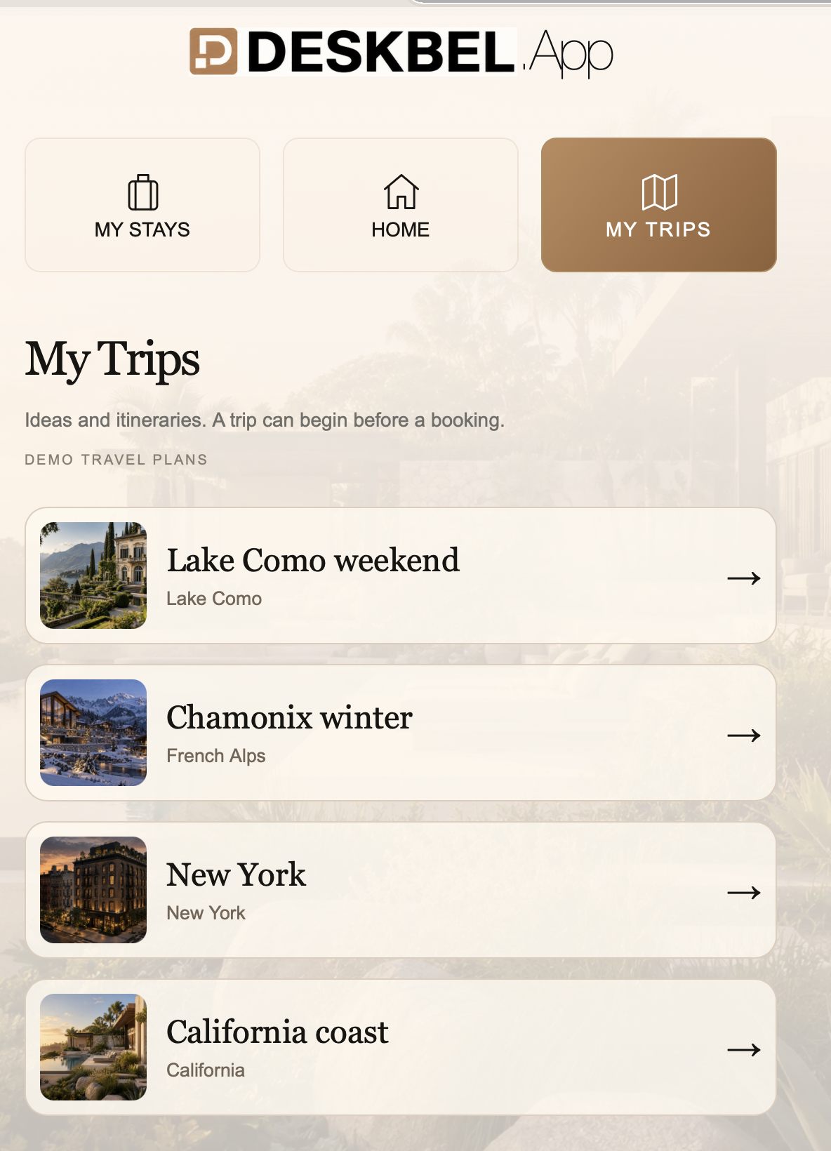 DESKBEL.App — trips